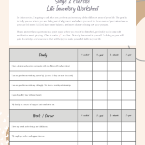 Life Inventory Worksheet